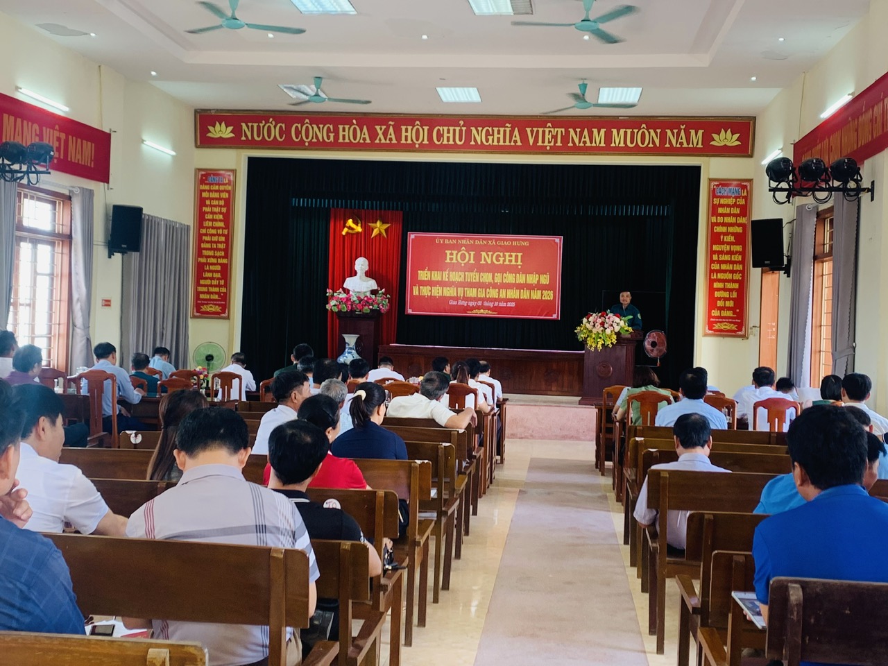 Xã Giao Hưng triển khai Kế hoạch tuyển chọn, gọi công dân nhập ngũ và thực hiện nghĩa vụ tham gia công an nhân dân năm 2026.